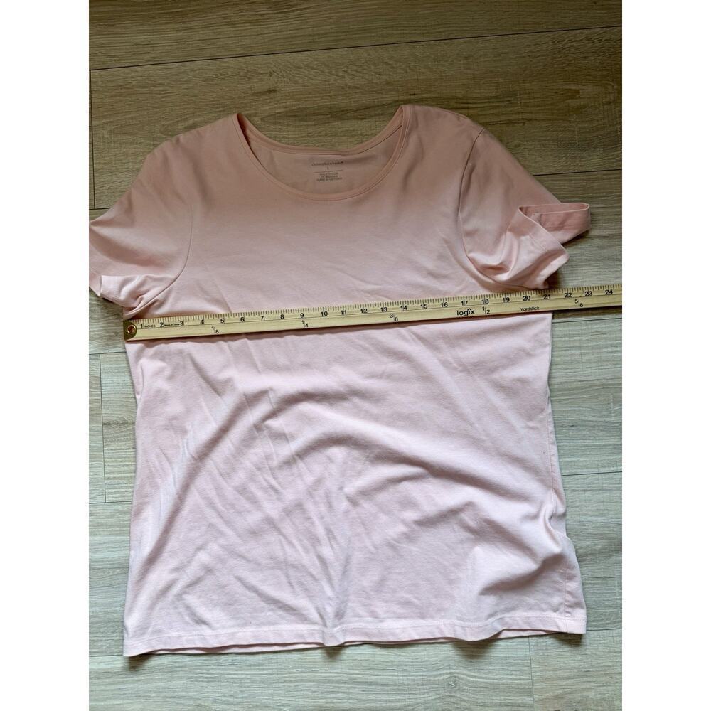 Christopher & Banks Pink Short Sleeve Stretch Tee Women’s Size Large - Picture 8 of 11
